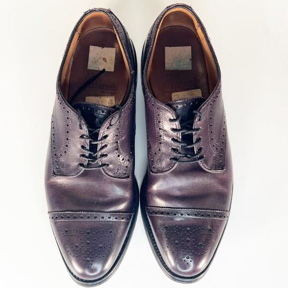Allen Edmonds Strand Cap-Toe Brown Leather Oxford Dress Shoes Men 9